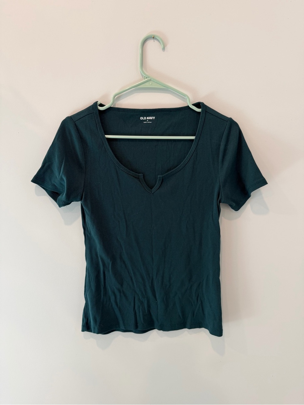 Old Navy Teal Short Sleeve Scoop Notch Neck Tee